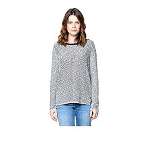 VANS Thieves Den marled knit long sleeve scoop neck hi-low 100% cotton sweater
